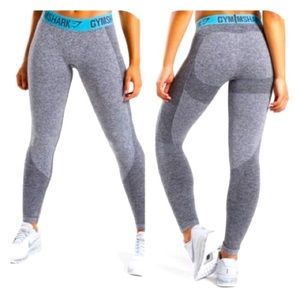 GYMSHARK Grey/Blue Flex Leggings Size SMALL